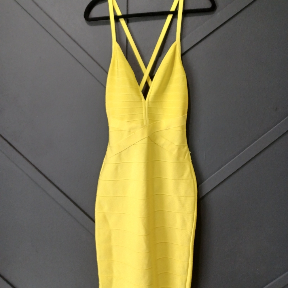 Yellow bandage dress